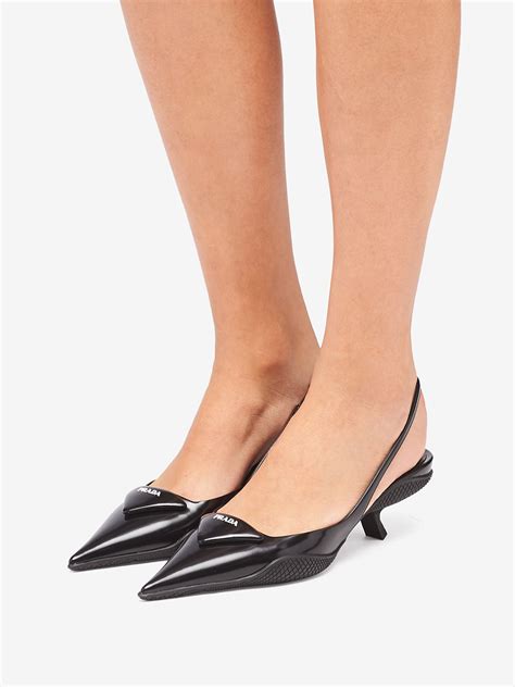 Prada triangle slingback pumps